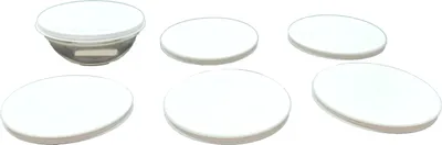 Image de 6 couvercles Ø 12,5 cm en blanc pour saladier en mélamine et en verre Ø 12 cm