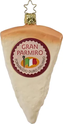 Produktbild von Christbaumschmuck Parmesan Käse Glas 11.5cm beige, 1 Stück