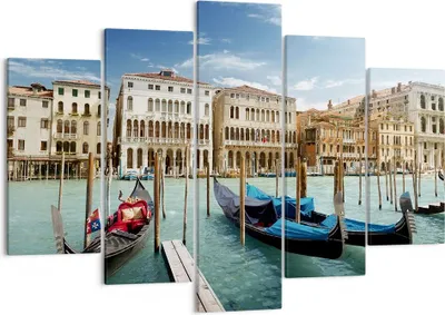 Produktbild von Bild auf Leinwand - Leinwandbild - Architektur venedig italien gondel - 150x100cm - Wand Bild - Wanddeko - Leinwanddruck - Bilder - Kunstdruck - Leinwand bilder - Wandkunst - EA150x100-2705