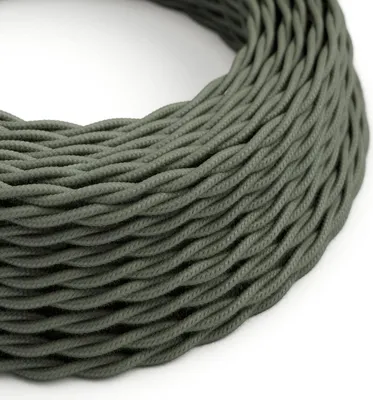 Immagine prodotto di Creative-Cables Cavo elettrico rivestito in tessuto, 2 x 0,75 mm², 10 m, Verde Salvia, Trecciato cotone
