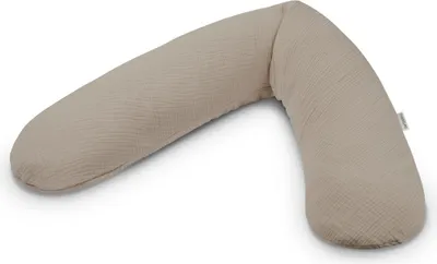 Produktbild von Theraline Das Original Stillkissen & Bezug Taupe Musselin Polyesterhohlfaser