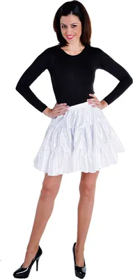 Produktbild von M211156-1-M weiß Damen Satin-Petticoat-Unterrock Gr.M