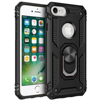 Obrázek produktu pro iPhone 8 Pouzdro s Kroužkem, Dvouvrstvé Tvrdé PC TPU, Nárazuvzdorné Pouzdro s Stojánku pro iPhone 7 / iPhone 8 černé