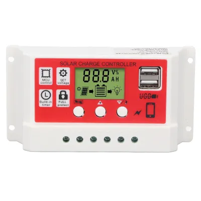 Produktbild von PWM Solarladeregler 12V/24V 10A – LCD-Anzeige, für Lithium-Batterien & Photovoltaik-Anlagen