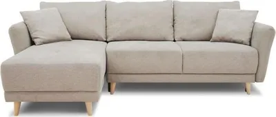 Image de Canapé d'angle convertible CLAUDIUS, 3-4 places, Tissu Beige, Coffre de rangement, Réversible, L 244 x P 158 cm