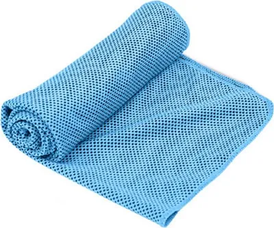 Produktbild von INF Kühlendes Sporthandtuch - Sofortige Kühlung, Atmungsaktiv, Polyester 2er Pack Blau