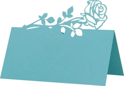 Produktbild von 50pcs Favor Decor Laser Cut Rose Design Blank Tisch Name Platz Karte Für Hochzeit Party Treffen
