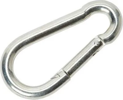 Obrázok produktu pre Oceľový karabínový háčik 6 mm s pružinovým mechanizmom, DIN 5299C, nosnosť 120 kg