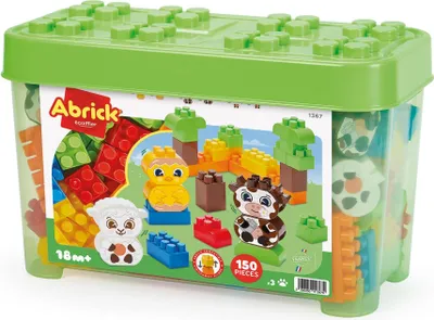 Produktbild von Abrick Bauset Bauernhof, 150 Teile, Ab 18 Monaten, Inklusive 3 Tiere