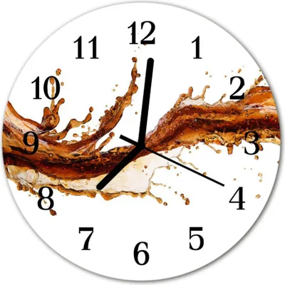 Produktbild von Glasuhr Wanduhr Küchenuhr Echt-Glas 30fi cm Wasser orange