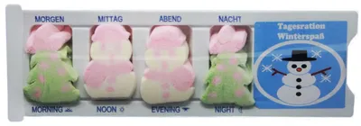 Produktbild Tablettenbox Schneemann gefüllt mit Schaumzucker Scherzartikel 25g