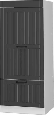 Vicco - Cuisine Fame-line - 240 Cm - Façades Mdf Anthracite/blanc - Plan De Travail Chêne
