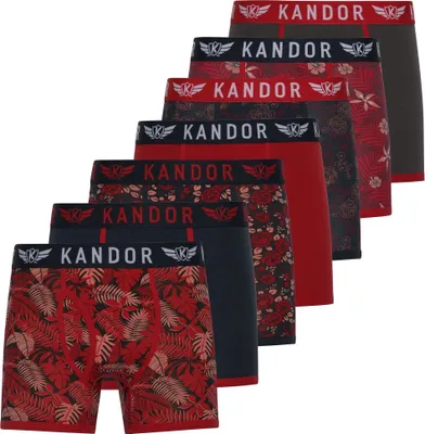 Produktbild von Kandor - "Florid" Boxershorts für Herren(7er-Pack) BG1677 (XL) (Rot)