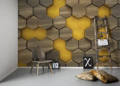 Produktbild von Komar Vlies Fototapete - Woodcomb Olive - Größe: 400 x 250 cm (Breite x Höhe) - 4 Bahnen