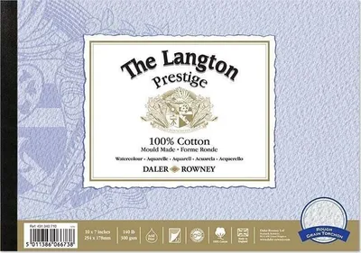 Obrázok produktu pre Daler Rowney The Langton Prestige Watercolour Skicár 12 25,4 x 17,8 cm 300 g