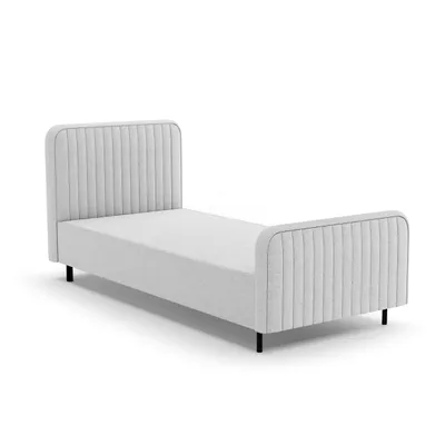 Produktbild von BEAUTYSOFA | Polsterbett LAMI 90x200 cm - Einzelbett mit Bettkasten, Kopfteil und Latenrost - Jugendbett ohne Matratze, Chenille Grau