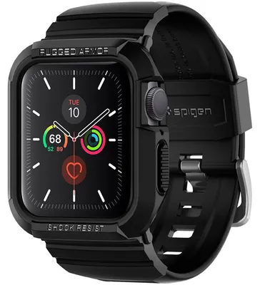 Produktbild von Spigen Rugged Armor Pro, Hülle, Smartwatch, Schwarz, Apple, Watch Series 5 / 4 (40mm), Thermoplastische Polyurethane (TPU)