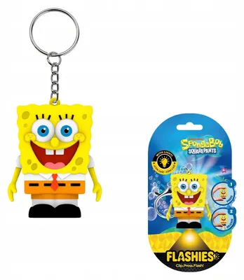 Zdjęcie produktu dla Brelok latarka SpongeBob Kanciastoporty LED do kluczy i plecaka dla dzieci / BS10011