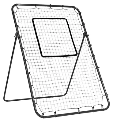 Image de Honkbalnet - Filet de baseball - Filet de rebond - Filet d'entraînement - Filet de lancer - Angles réglables - Structure en acier robuste