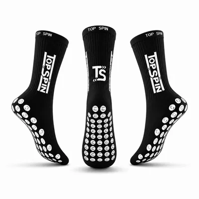 Produktbild von 2 Paar TopSpin Pro Grip Socken – Fußball Anti Rutsch Socken mit Noppen – maximaler Halt & Komfort für Spieler Schwarz 39-42