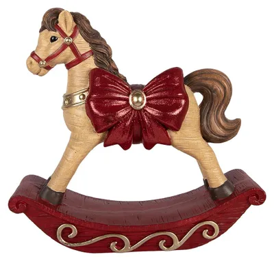 Produktbild von Clayre & Eef Weihnachtsdekorationsfigur Schaukelpferd 42x14x41 cm Braun Keramikmaterial