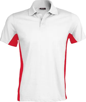 Produktbild von Kariban Herren Polo-Shirt Polohemd Poloshirt Freizeit Sport Polo Shirt, Größe:XL, Farbe:White/Red