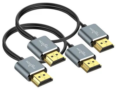 Zdjęcie produktu dla Kabel HDMI - Cienki i elastyczny - 0,5 m - 2 szt. - Czarny - 4K 60Hz