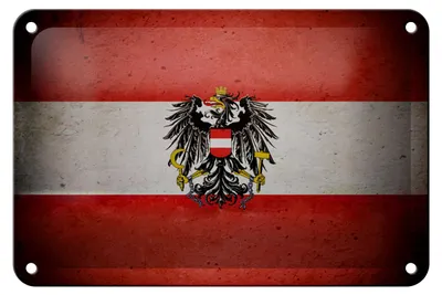 Produktbild von Blechschild Flagge 18x12cm Österreich Fahne Wappen