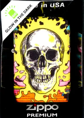 Obrázok produktu pre Zapa?ova? ZIPPO Color 540° Skull Design 60006760 Glow in The Dark Green