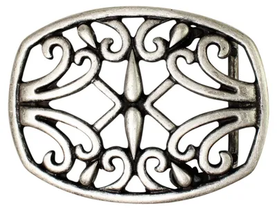 Produktbild von FRONHOFER Gürtelschnalle in altsilber mit Verzierungen für Damen 4 cm