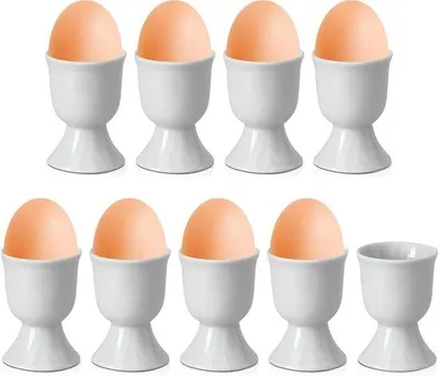 Immagine prodotto di Portauovo in porcellana, 8 pezzi, bianco, per la colazione
