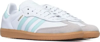 Produktbild von Adidas Samba OG in Weiß Blau für Jugendliche – 6.5 UK - 40 EU - 7 US / White Blue