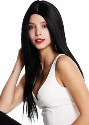 Produktbild von WIG ME UP Perücke lang glatt Mittelscheitel Schwarz VK-34-1