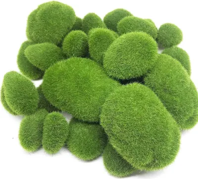 Produktbild von 30 Stück Serie 3 Größen dekorative künstliche Moosfelsen, grüne Moosbälle, für Blumenarrangements, Gärten und Kunsthandwerk