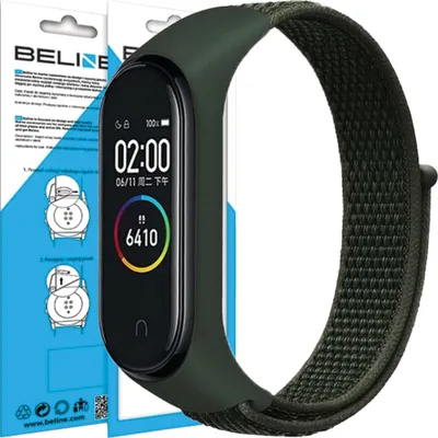 Produktbild von Beline Pasek Mi Band 7/6/5/4/3 Nylon Schleife Zielony/Grün