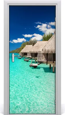 Immagine prodotto di Adesivi decorativi per pareti, dimensioni 95x205 cm. Adesivi autoadesivi, impermeabili, rimovibili. Ideali per la camera da letto, il soggiorno e l'arredamento della casa, con motivo "isola tropicale"