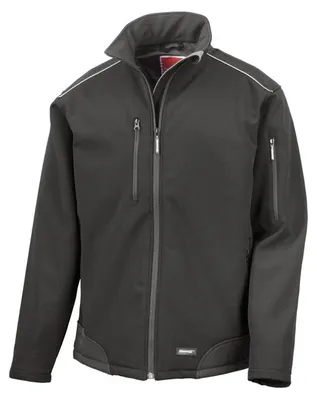 Produktbild von Result Herren Ripstop Softshell-Jacke FK573 (S) (Schwarz/Schwarz)