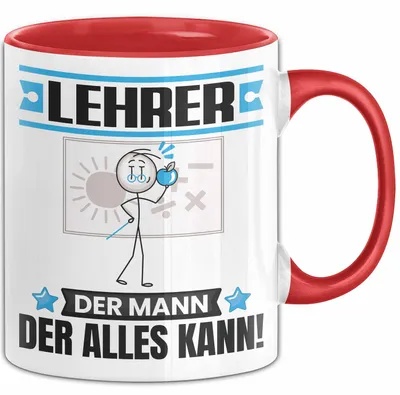 Produktbild von Lehrer Tasse Geschenk für Lehrer Der Mann Der Alles Kann Geschenkidee zum Geburtstag (Rot)