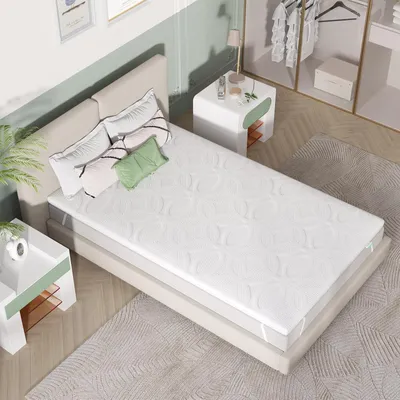Topmatras 80x190 cm, Geltraagschuim, 7,5 cm, Antirutsch, waschbar