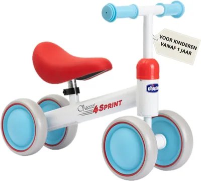 Productafbeelding van Ride-ON vierwieler zonder pedalen - Loopfiets voor kinderen - Soepel rijden - Rubberen wielen - Zachte antislipzitting - Antisliphandvatten