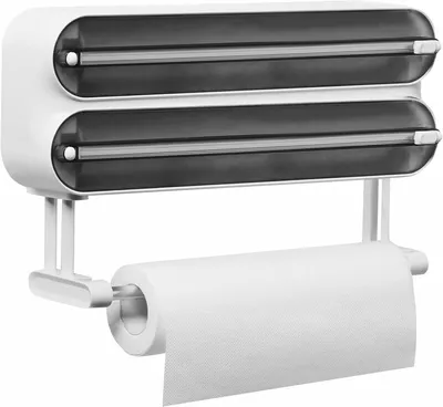 Productafbeelding van Magnetische huishoudfoliedispenser - Snijder - Geavanceerde 3 - In - 1 wandgemonteerde keukenrolhouder - Navulbare plastic wikkel