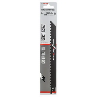 Image de Lame de scie sabre S 1141 HM Endurance for AeratedConcrete Bosch, lot de 2 2608650971
