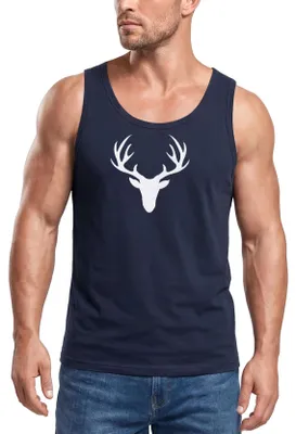 Produktbild von Tanktop Herren mit Grafik-Print - Design Hirsch- Trägershirt Baumwolle Sommer Sport Streetwear Neverless®