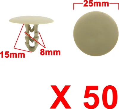 Image de 50Pcs Rivets en plastique universelle pour voiture pare-chocs garniture porte fixation aile Beige Clips