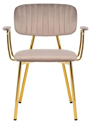 Image de Lot de 2 Chaises avec Accoudoirs Giselle en Velours Taupe