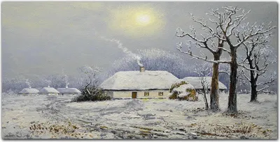 Produktbild von Coloray Küchenrückwand 140x70 Spritzschutz aus Glas - Winterbaumhüttendorf