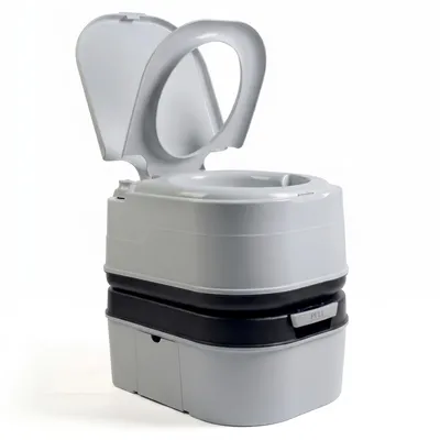 Produktbild von Briebe WC1195G Tragbare Campingtoilette 24L Chemietoilette, Klo für Camper, Camping, Caravan WC Grau