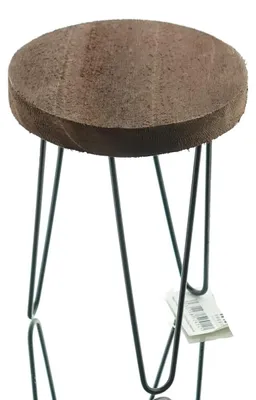 Produktbild von nature trends Pflanzenständer Braun rund Ø 18,5 x 22 cm - Holz & Metall
