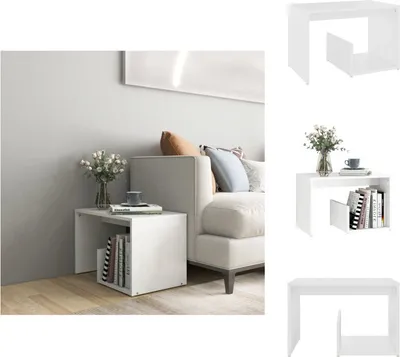 Obrázek produktu pro vidaXL Odkládací stolek bílý 59x36x38 cm materiál na bázi dřeva - Odkládací stolky