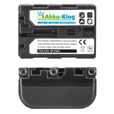 Produktbild von Akku kompatibel mit Sony NP-FM50 - Li-Ion 1600mAh - für Cyber-Shot DSC-F707, TRV228, TRV8K, DSR-PDX10